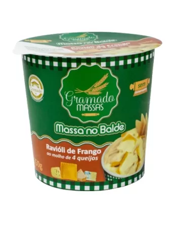 MASSA NO BALDE RAVIOLI MOLHO 4 QUEIJOS GRAMADO 350 G CX/12