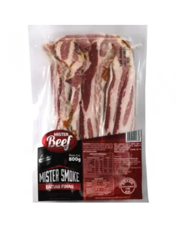 BACON EM TIRAS EXTRA FINO 1KG MISTER BEEF CX/18