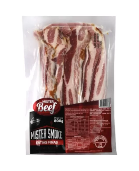 BACON EM TIRAS EXTRA FINO 1KG MISTER BEEF CX/18