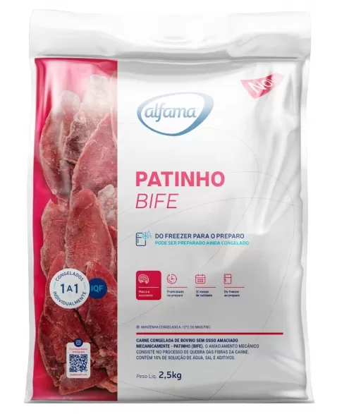 PATINHO BOVINO EM BIFE 2,5KG ALFAMA CX/04 PCT