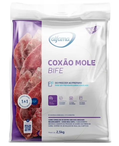 COXAO MOLE BOVINO EM BIFE 2,5KG ALFAMA CX/04 PCT