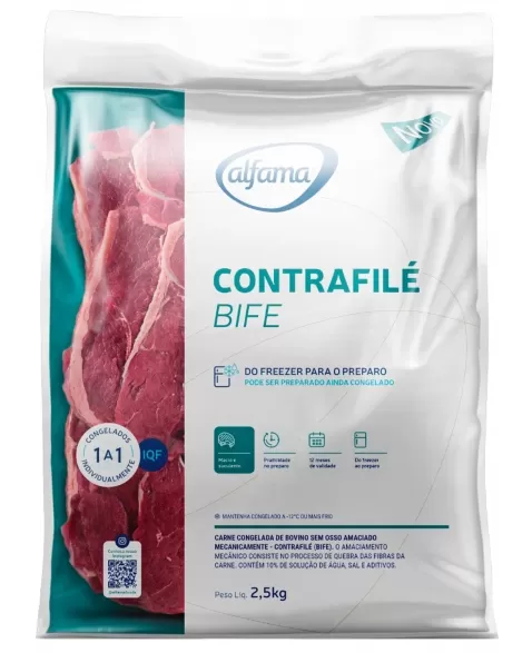 CONTRA FILE BOVINO EM BIFE 2,5KG ALFAMA CX/04 PCT