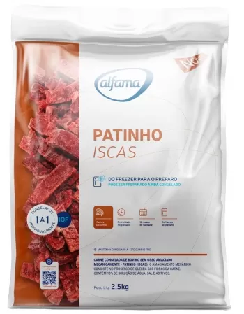 PATINHO BOVINO EM TIRAS 2,5KG ALFAMA CX/04 PCT