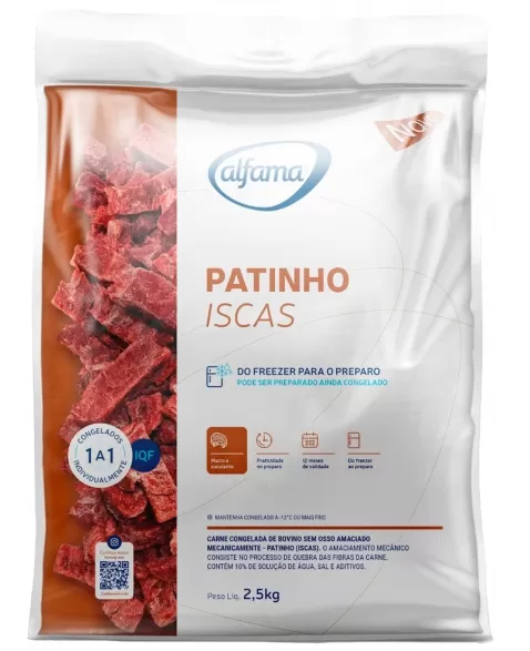 PATINHO BOVINO EM TIRAS 2,5KG ALFAMA CX/04 PCT