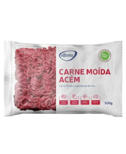 CARNE BOVINA MOIDA ACEM ALFAMA 500 G CX/12